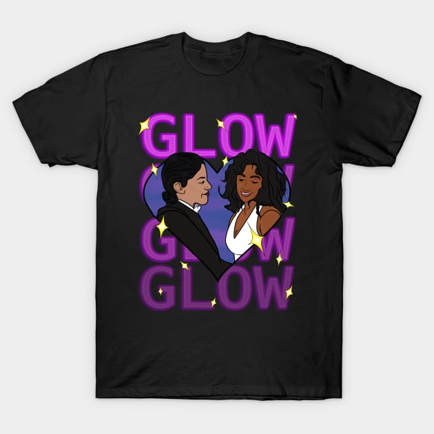 Arthie and Yolanda - Glow T-Shirt by Daburninator22